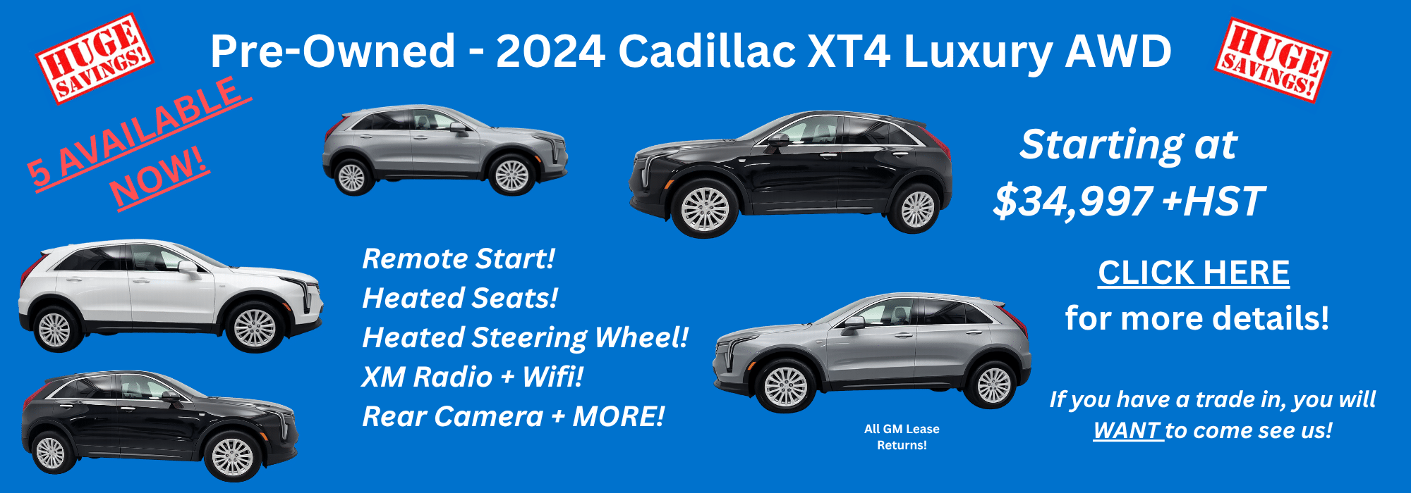 Cadillac and others offer banner
